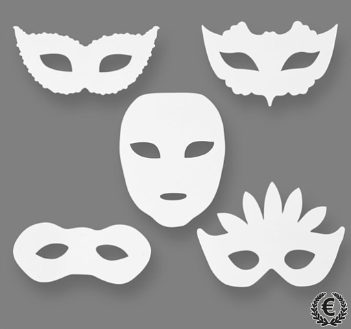 [Msq001] Masques à décorer - Théatre - 16 pcs