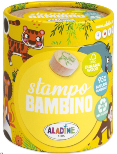 [T001] Kit de tampons bois Stampo Bambino - Savane - 8 pcs