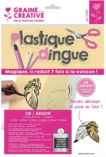 Plastique dingue uni - Doré et argenté - 4 pcs